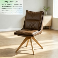 Chaise de salle à manger pivotante OKAY, rembourrée, pour la maison ou le bureau, en cuir PU durable, facile à nettoyer, style moderne minimaliste, chaises de salle à manger en tissu pour appartement