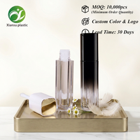 Tube de gloss à lèvres carré transparent noir de haute qualité avec bouchon à vis personnalisé – Emballage en gros