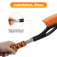 Brosse de nettoyage de neige personnalisée, grattoir à glace, brosse en PVC avec poignée ergonomique en EVA pour roues de voiture, accessoires d'hiver portables
