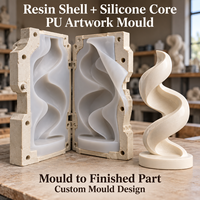 Moule en résine Tietuo + noyau en silicone pour œuvres d'art en PU C293-G4, spécialiste des composants imitation bois en polyuréthane