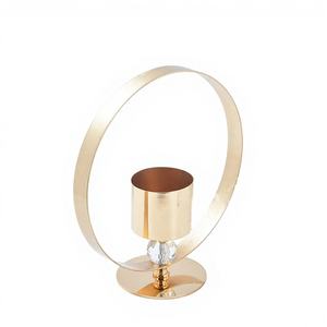 Support floral doré de luxe en fer pour décoration de table intérieure, centre de table pour mariage et fête, écologique - Product Image 1