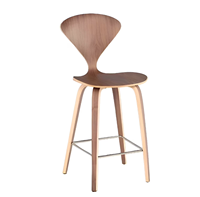 Tabouret de bar commercial moderne en contreplaqué de noyer pour salons, hôtels et centres commerciaux