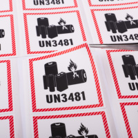 Étiquettes autocollantes de signalisation de danger pour batteries lithium-ion UN3481/UN3480, holographiques, durables, pour le transport aérien et maritime