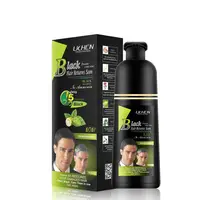 Etiqueta privada henna 5 minutos de tingimento rápido, shampoo de cabelo preto para cabelo cinza