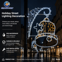 Maßgefertigte IP65 Warmweiße LED-Glocken-Straßenlaterne mit Sternakzent für Einkaufszentren und Weihnachtsfest-Dekorationen