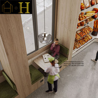 Mobilier de décoration d'intérieur pour café moderne Comptoir de bar design Comptoirs de café Vitrine pour boutique de thé à bulles