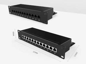 Cat6A Cat6 Cat5e Panneau <span class=keywords><strong>de</strong></span> brassage réseau blindé 8 ports <span class=keywords><strong>12</strong></span> ports <span class=keywords><strong>Rj45</strong></span> Module trapézoïdal 1U Boîte <span class=keywords><strong>de</strong></span> panneau <span class=keywords><strong>de</strong></span> brassage - Product Image 5