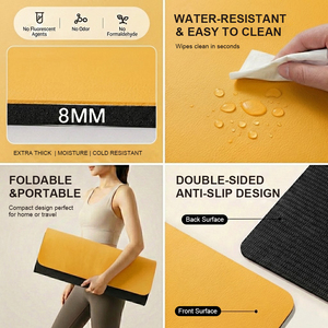 Tapis de yoga et de fitness professionnel en NBR et liège, personnalisé avec logo, antidérapant, <span class=keywords><strong>10</strong></span> <span class=keywords><strong>mm</strong></span>, résistant aux déchirures, gravé au laser, avec sac de transport - Product Image 5