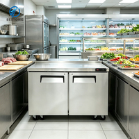 Réfrigérateur Commercial Sous Comptoir 2 Portes, Table de Travail Réfrigérée, Congélateur de Comptoir, Refroidisseur pour Revendeurs et Distributeurs - Offre Spéciale