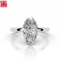 Bague de mariage en argent sterling 925 plaqué or avec moissanite 5 carats taille marquise, sertie à double griffe, bijoux fins pour femme REACH