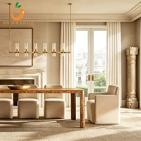 Fauteuil de luxe en bois, chaise de salle à manger en mousse naturelle haute densité, mobilier de salle à manger, structure en bois massif, chaise individuelle pour restaurant et villa