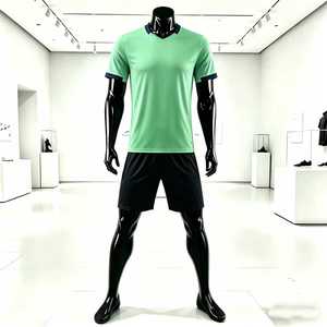 <span class=keywords><strong>Camiseta</strong></span> de Fútbol Personalizada para Hombre, Uniforme de Fútbol Azul Transpirable de Secado Rápido para Entrenamiento, Camisetas de Fútbol al por Mayor de Manga Corta - Product Image 1