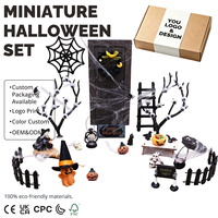 Décor de scène d'Halloween, maison de poupée miniature, porte d'elfe citrouille, ensemble de luxe, échelle 1:12, vente en gros, prix d'usine, personnalisable