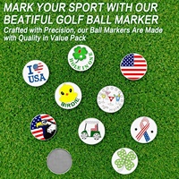 Marqueurs de balle de golf en métal personnalisés à bas prix avec logo sur mesure, accessoires de golf magnétiques durables, cadeaux