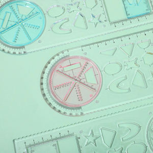 Ikeyword Senior High School Estudiantes de escuela primaria Gráficos geométricos multifuncionales Función matemática Regla de dibujo - Product Image 6