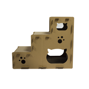 Venda Direta da fábrica Três Pisos de Escadas Montar Cartão Casa Ondulada <span class=keywords><strong>DIY</strong></span> <span class=keywords><strong>Cat</strong></span> <span class=keywords><strong>Scratcher</strong></span> para <span class=keywords><strong>Cat</strong></span> Coçar - Product Image 1