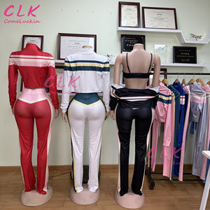 Fall Women <strong>Clothing</strong> Outfits Workout Fitness 3 Pieces Leggings Set Sport Jacket Jogger Pant Women Tracksuit Set for <strong>Ladies</strong> - Product Image 3