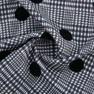 Tùy chỉnh 95% Poly 5% SP Interlock đôi dệt kim chất lượng cao Polka Dot đổ xô thân thiện với môi tái chế Scuba vải Crepe - Product Image 4