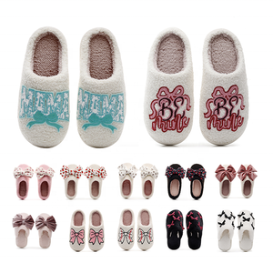 Cute Fluffy Non-slip Soft Fuzzy Plush Winter Warm Cozy White <strong>Bow</strong> Women for Valentine's Day <strong>Gift</strong> - Product Image 2