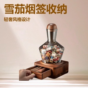 Juego de Almacenamiento para <span class=keywords><strong>Vino</strong></span> y Cigarros de Madera, Diseño Nórdico Minimalista, Primavera 2026, CYF-855 - Product Image 2