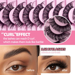 10 paires de faux <span class=keywords><strong>cils</strong></span> bouclés russes Simulation de <span class=keywords><strong>courbure</strong></span> DD <span class=keywords><strong>cils</strong></span> naturels en stock en gros - Product Image 5