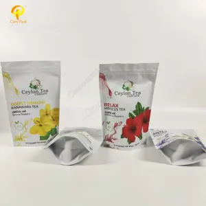 Weiße Beutel in Sonder größe für Tee filter verpackungen Stand Up Pouch mit reißverschluss-Naturfaser-Teebeutel