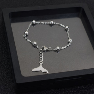 Hot Selling Simple Popular Design Dolphin Tail Pendant Bracelet Titanium Steel Silver Plated Men's Bracelets <b>Fashion</b> Jewelry - Product Image 3