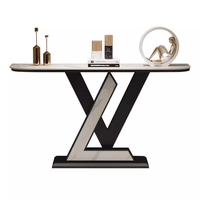 Table console moderne de luxe léger en pierre de haute qualité, table d'entrée élégante pour salon, couloir d'hôtel, villa