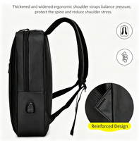 Sac à dos professionnel en tissu Oxford durable avec port USB, imperméable, grande capacité, bretelles à coussin d'air pour voyages et usage scolaire (vente en gros)