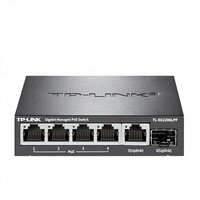 TP-LINK TL-SG2206LPF Switch PoE Gigabit con 1 Puerto de Fibra y 5 Puertos Eléctricos, Fuente de Alimentación de 4 Puertos, 6 Puertos Ópticos SFP Uplink