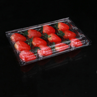 Boîte en plastique transparente pour fraises, qualité alimentaire, type clamshell, pour 15 fraises