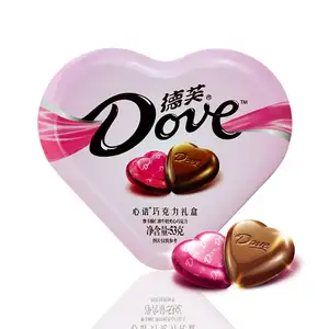 กล่องของขวัญ 53 กรัมที่ขายดีที่สุดเนยโกโก้ที่เต็มไปด้วยช็อคโกแลต Dovee หัวใจกระซิบช็อคโกแลต