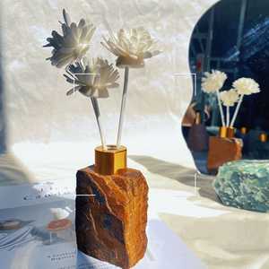 Diffuseur de parfum en bouteille de roseau avec pierre de cristal brute bleue naturelle personnalisée Eric, pierre de <span class=keywords><strong>lapis</strong></span>-<span class=keywords><strong>lazuli</strong></span>, pierre précieuse de quartz, pour la chambre à coucher - Product Image 3