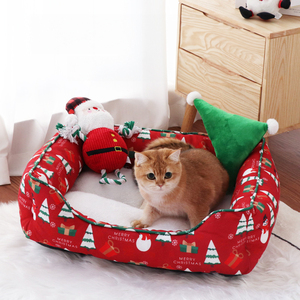 Umwelt freundliches Weihnachts design Haustier bett Wasserdichtes Boden rechteck Katzen-und Hunde bett für Katzen hunde - Product Image 2