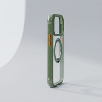 Coque Magnétique Antichoc Airbag pour iPhone 17 18 Pro Max avec Dos Transparent en PC, Support Anneau Rotatif à 360°, Coque de Protection Fine