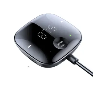 Adaptador Auto Audio Adapter Receiver Black Bluetooth Car Mp3 Player BT5.0 FM Transmitter Car Wireless for TF Card