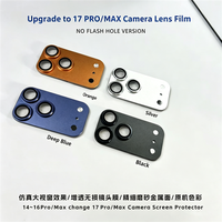 Autocollant de décoration pour objectif d'appareil photo pour iPhone 13-16 Pro Max, mise à niveau vers l'apparence de l'iPhone 17 Pro Max, film protecteur d'objectif en alliage d'aluminium mat
