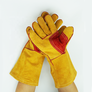 <span class=keywords><strong>14</strong></span> بوصة قفازات لحام من الجلد أصفاد طويلة قفازات جلدية العمل - Product Image 5