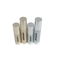 Botol Vakum Elektroplating AS Berjendela 15ml 30ml 50ml, Botol Pompa Tanpa Udara Perak dan Emas, Botol Mini Krim Perawatan Kulit