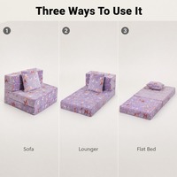 Canapé-lit pliable en mousse pour enfants 3 en 1, chaise convertible, chaise longue, canapé de jeu pour tout-petits avec coussin 160 cm