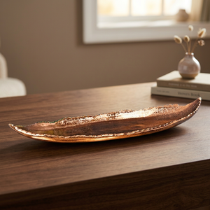 Stylish <b>Aluminum</b> Decorative Leaf Platter With Shiny Finish Perfect For Dining Table Centerpiece And Home Decor Display - Product Image 1