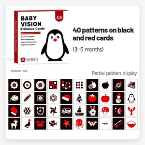 Cartes flash pour bébés en noir et blanc et en couleurs pour 0-3 mois ; Cartes de stimulation visuelle pour l'apprentissage précoce et l'éducation - Product Image 3