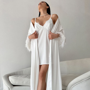 Pigiami, camicie <span class=keywords><strong>da</strong></span> <span class=keywords><strong>notte</strong></span> e abiti <span class=keywords><strong>da</strong></span> due pezzi morbidi <span class=keywords><strong>da</strong></span> <span class=keywords><strong>donna</strong></span> in finta <span class=keywords><strong>seta</strong></span> comodi, Loungewear ampio e confortevole - Product Image 3