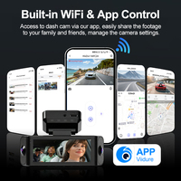 Caméra embarquée WiFi Ultra 4K 2160P 4 canaux, caméra de voiture V36AX avant et 3x1080P latérale arrière, écran IPS 3,39'', enregistrement en flux TS