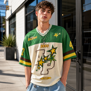 Camiseta de Verano Personalizada para <span class=keywords><strong>Hombre</strong></span>, Estilo Jersey de Baloncesto, 100% Algodón, Cuello en V, Manga Corta, <span class=keywords><strong>Ropa</strong></span> Masculina, Camiseta Urbana - Product Image 2