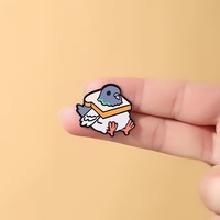 Divertido broche de esmalte de paloma de dibujos animados, pin de solapa de pájaro