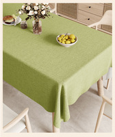 Nappe RUNXI beige unie en tissu imitation lin, style européen, pour usage extérieur, personnalisable, en coton lavable et résistant aux taches