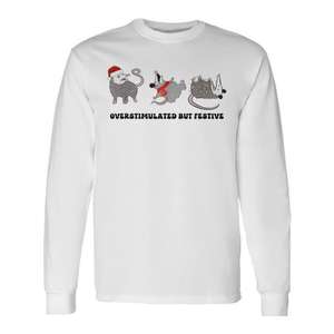 Camiseta de manga larga Overstimulated But Festive Possum Christmas - Product Image 1