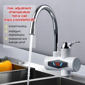 <span class=keywords><strong>Robinet</strong></span> d'eau chaude électrique contemporain 3000W pour cuisine, commande intégrée, montage sur comptoir, acier inoxydable, monocommande, instantané - Product Image 4