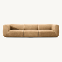 Premium Nappa-Leder Dreisitzer-Sofa Modernes Minimalistisches Sofa mit Geschwungenen Armlehnen Flaches Profil Handgefertigte Couch Wohnzimmermöbel für Hotels